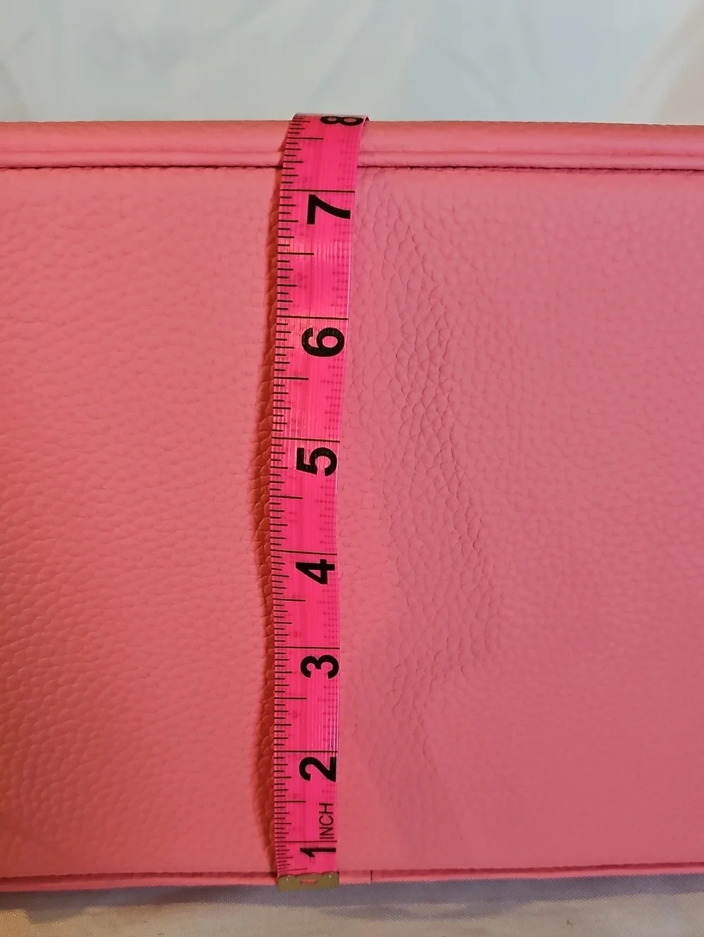Pink Structured Leather Tote Handbag